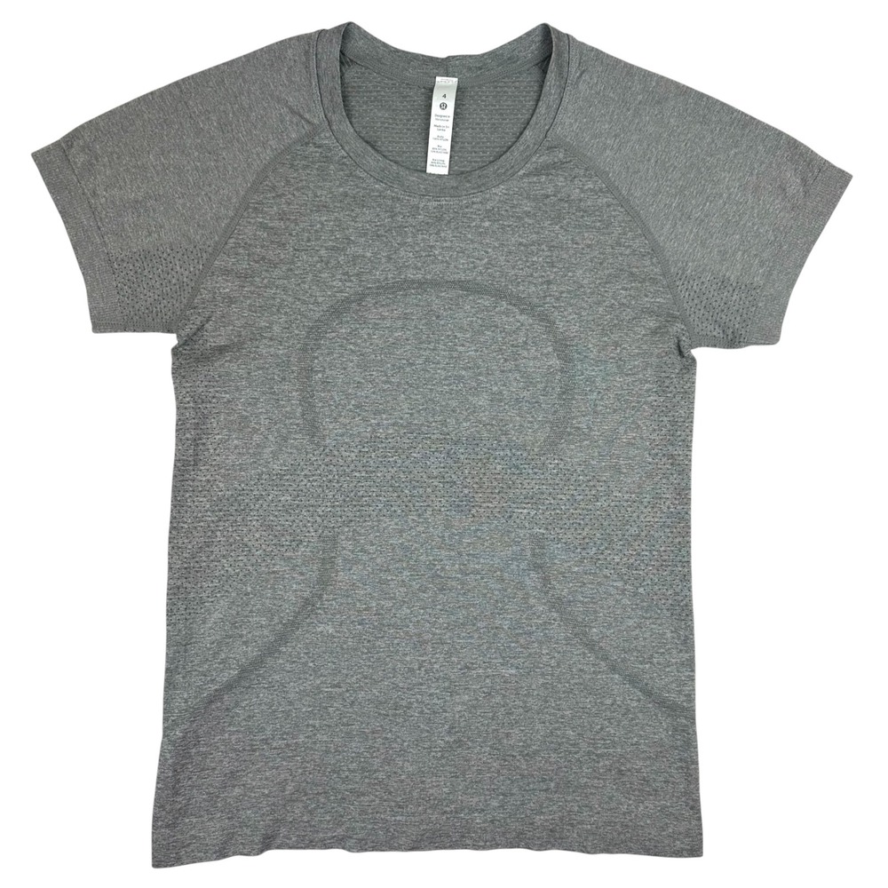 Lululemon Swiftly Tech 2.0 Short Sleeve Shirt Grey Women Size 4 LW1CJUS